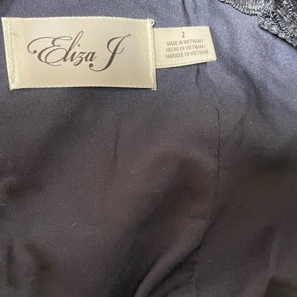 Eliza J Blue Strapless A-Line Dress for Weddings - Picture 6 of 7